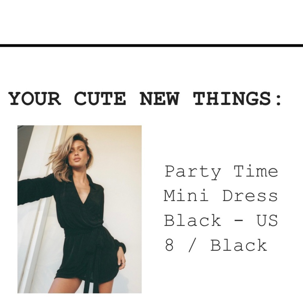 Party Time Mini Dress In Black- Size 8 🖤